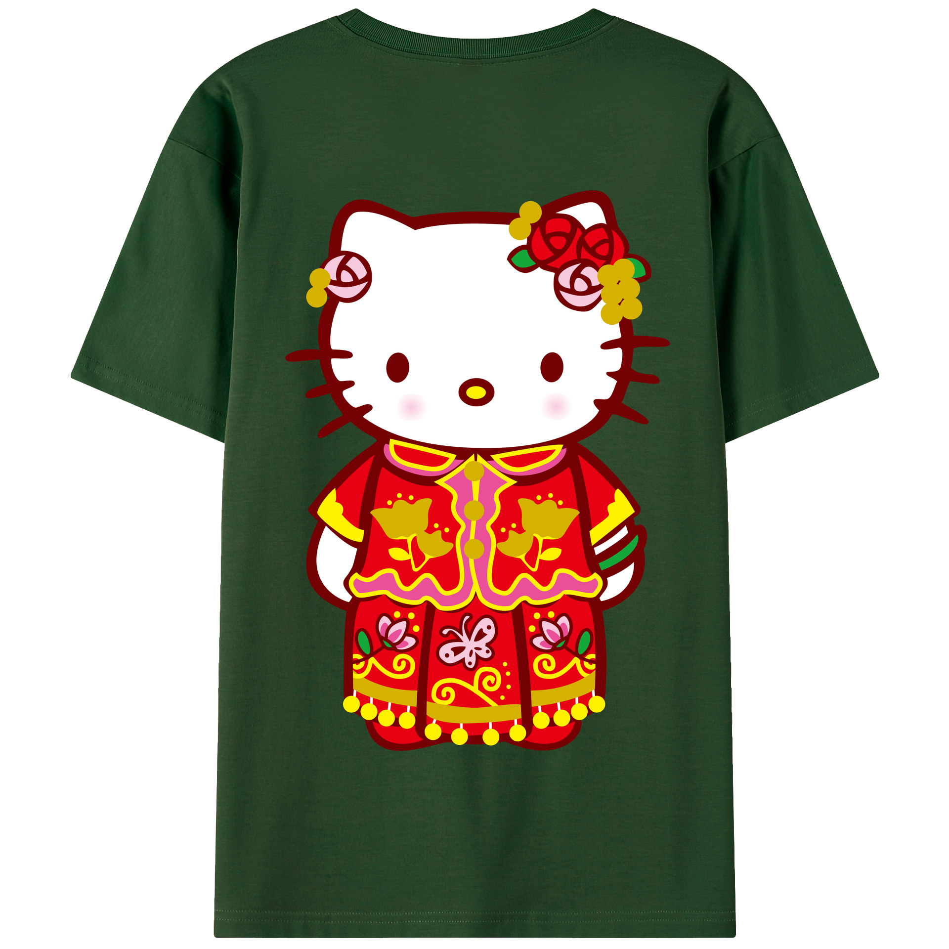 （画像用） Hello Kitty ハローキティ 綿100％半袖Tシャツ（背面プリント）